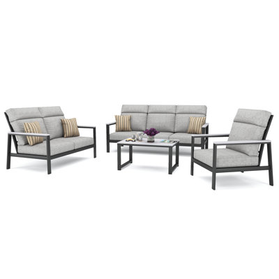 Ensemble de conversation pour 4 personnes avec coussins Sunbrella Syren