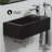 Voltaire 19.5 x 10 Rectangular Ceramic Wall Hung Sink with Right Side Faucet Mount, Matte Black-101462133-118682193