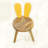 Handmade 100% Mango Wood Kids Round Shaped Rabbit Theme Indoor Table & Chair-1217391277