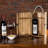 Double Wooden Bottle Wine with Handle Carrier