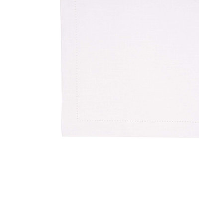 Hemstitch Solid White Everyday Set of 6 Placemats