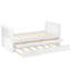 Lit plateforme simple avec tiroirs et lit gigogne, lit de jour en bois massif, sans sommier, blanc-627724617