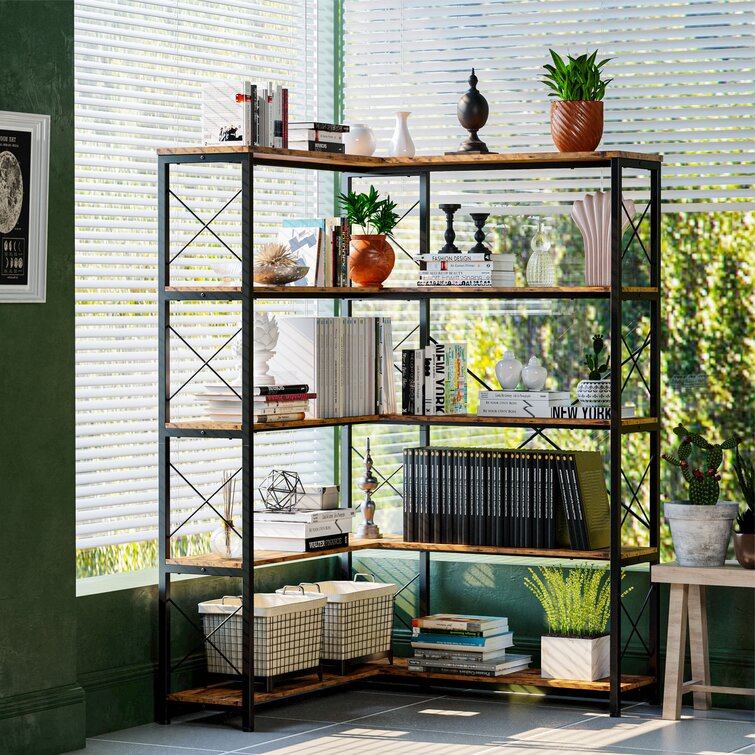 77 Bookshelf, Industrial 8-Tier Etagere Bookcase Open Display Shelves