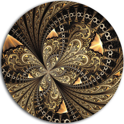 « brown fractal pattern floral pattern », reproduction d’impression sur métal