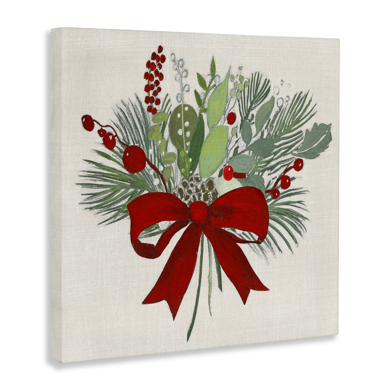 Toile «Merry Berry Bow», conception par Tava Studios, H 36 po x l 36 po