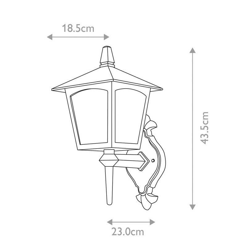 Valentina Black Outdoor Wall Lantern