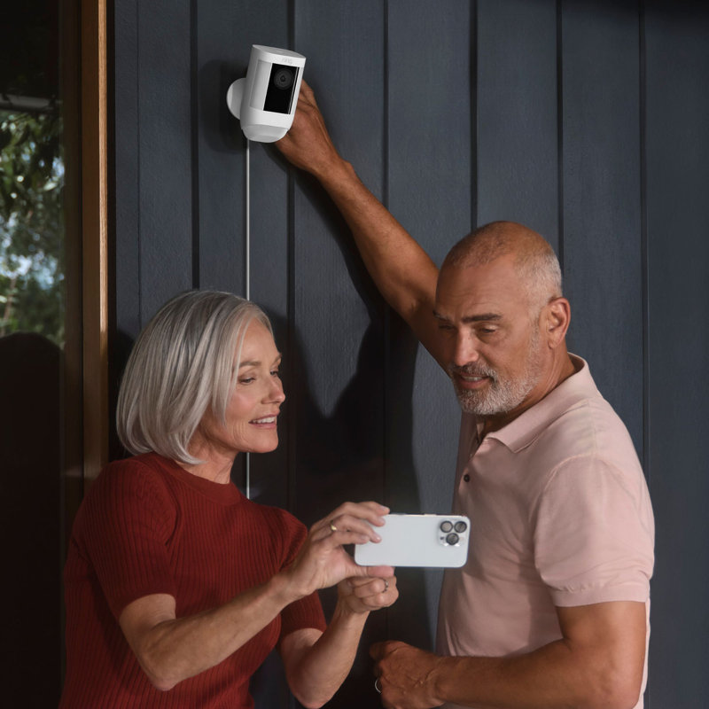 LED Video Enabled Outdoor Security Spot Light with Motion Sensor, White