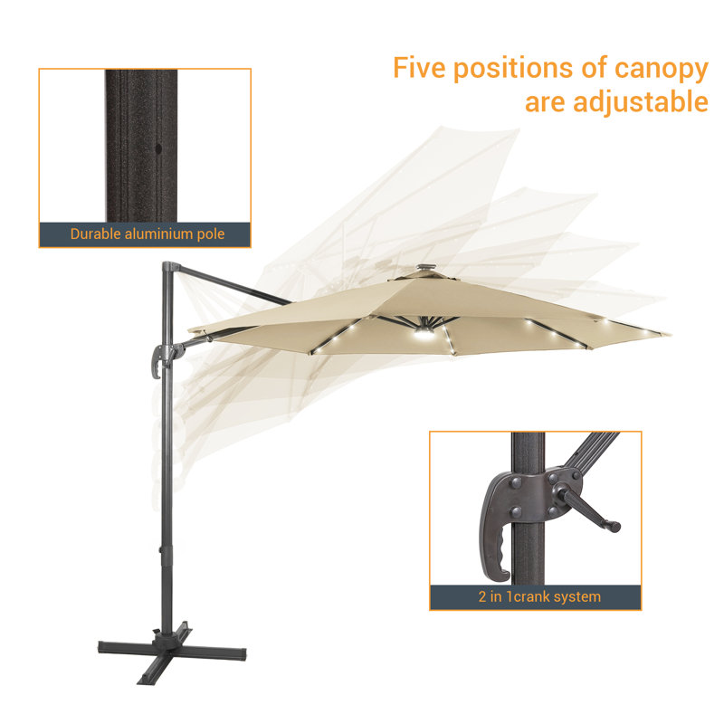 Parasol en porte-à-faux 132,1 po Sabnam, Sable