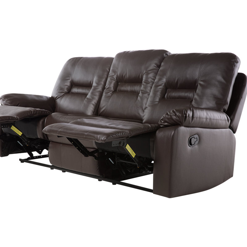 Faux Leather Reclining Sofa, Brown
