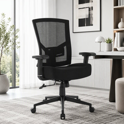 Grande et haute chaise de bureau ergonomique en filet avec support lombaire
