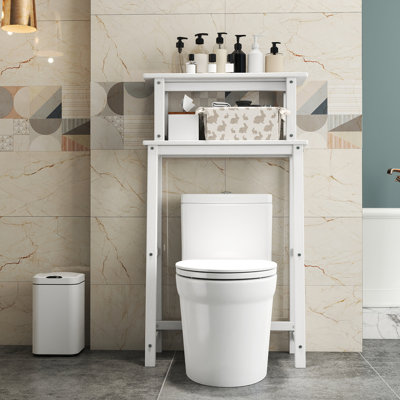 Étagère de rangement au-dessus de la toilette à 2 niveaux en PEHD