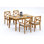 7 Pcs Grade-A Teak Wood Dining Set: 60" Rectangle Table And 6 Granada Stacking Arm Chairs #11GR1306