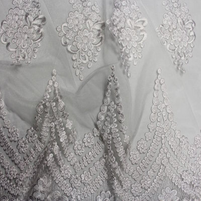 Tissu d'ameublement 100% blanc / argent Beverly Polyster