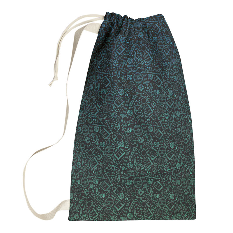 Leffel Laundry Hamper with Handles, Small ( 64" H x 20" W x 1.5" D), Blue/Green
