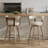 26'' Upholstered Swivel Counter Stool With Back And Bentwood Legs For Kitchen Island-1461584181