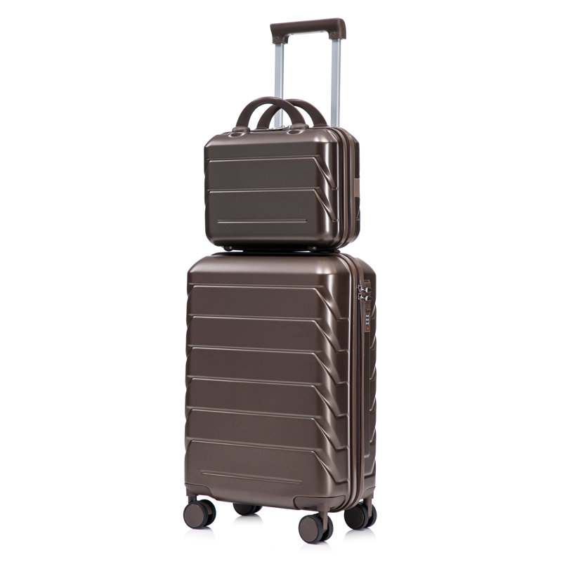 Ensemble 2 pièces de valises, Brown, 22.2" H x 14.4" W x 9.1 " D