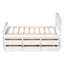 Twin Size Solid Wood Platform Storage Bed with 6 Drawers, White, Space-Saving Bedroom Bed