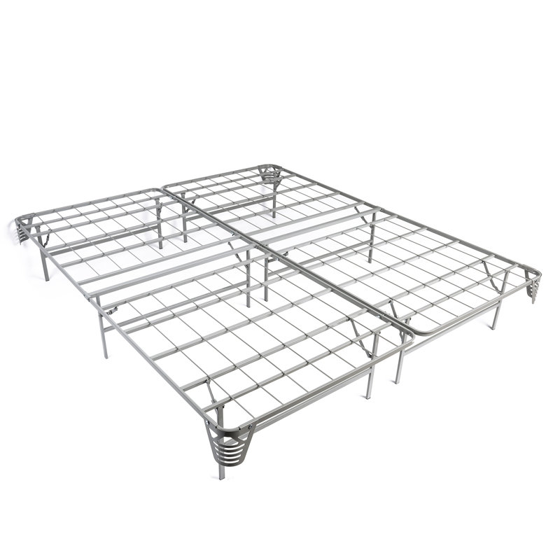 Salma 14" Folding Steel Wire-Grid Bed Frame, King