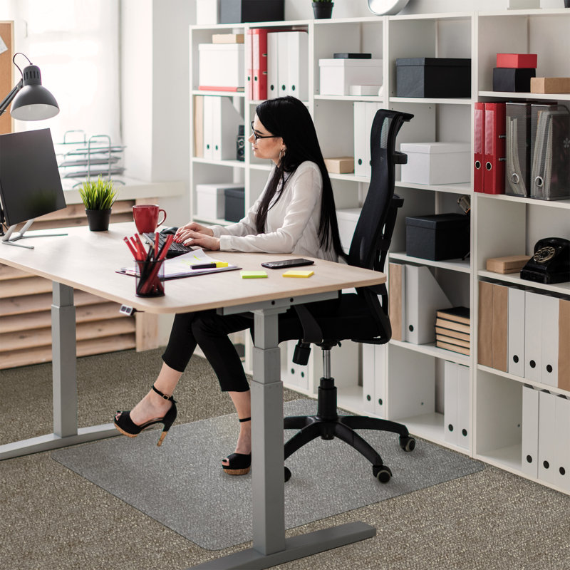 BioPlus Polycarbonate Chair Mat for Low-Medium Pile Carpets, 75cm W x 118.5cm D