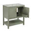 Meuble-lavabo sophistiqué avec lavabo en céramique et rangement abondant-109063813