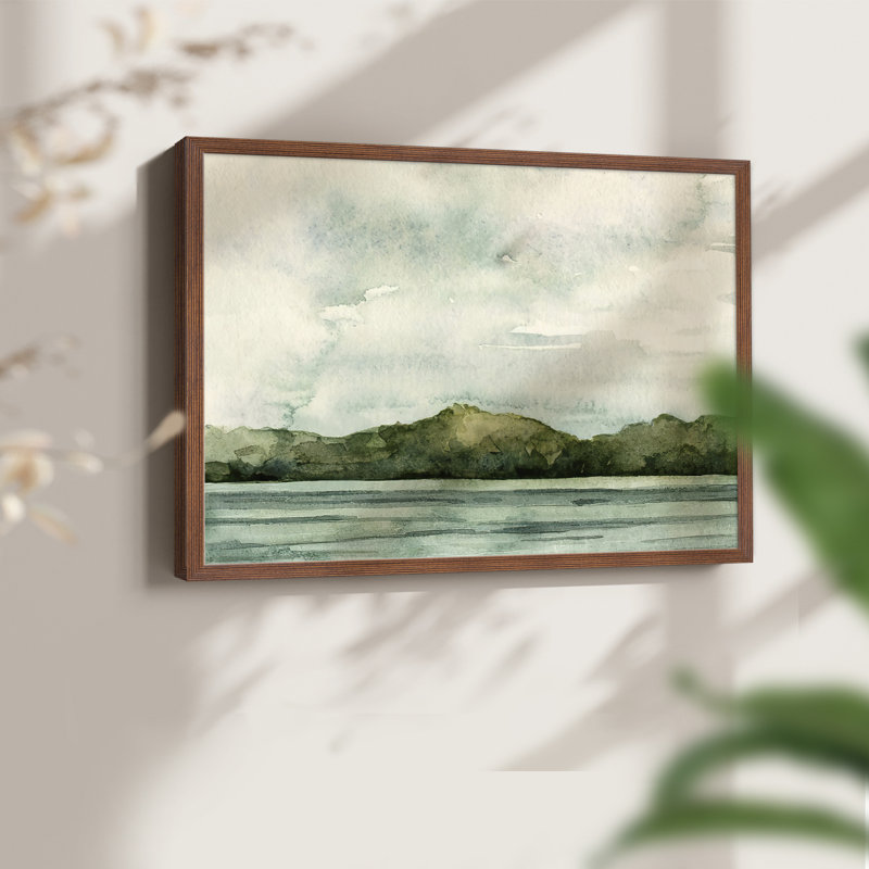 Riverside II - Reproduction encadrée - Restickable, Noyer, H 11 po x l 14 po