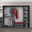 Modern Anthracite Wardrobe with Numerous Shelves, 88.6 x 74.8 x 20.5 inches | 100% Melamine Coated Particle Board, Thickness: 0.7 inches | Stylish Storage Solution for Bedroom & Closet Organization, Durable Design-1337033382-1337033380