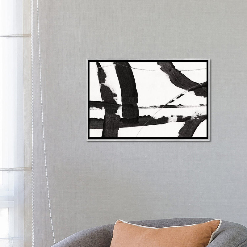 " Obsidian Harmony I " by Tim OToole, 18" H x 26" W x 1.5" D, Framed Print, Silver