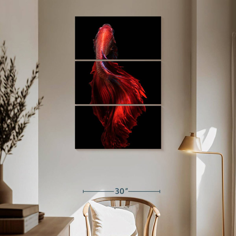 Brampt Bright Red Betta Fish, 57" H x 36" W