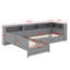 Lit plateforme simple en L en bois avec lit gigogne et tiroir-1607192704