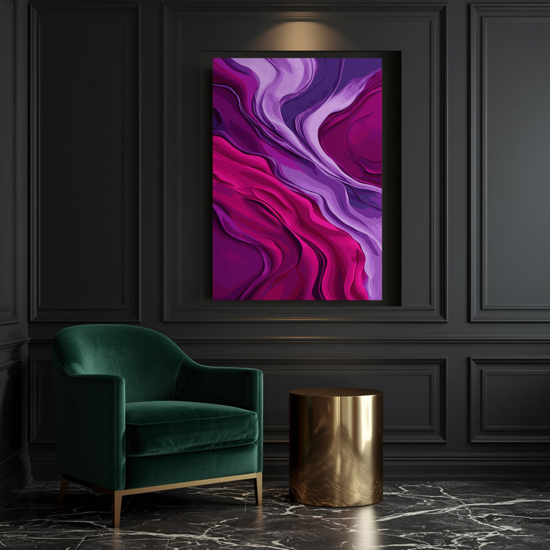 «Abstract Color Field 4», art mural sur toile mauve, H 20 po x l 16 po
