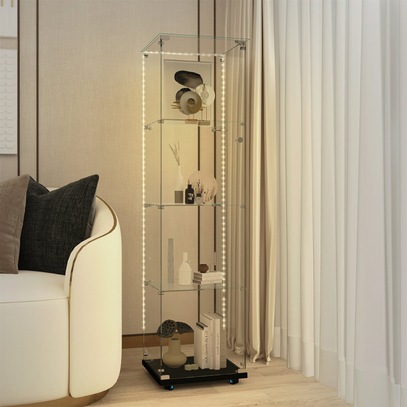 Vitrine, Noir, H 65 po x l 15,67 po x P 13,58 po