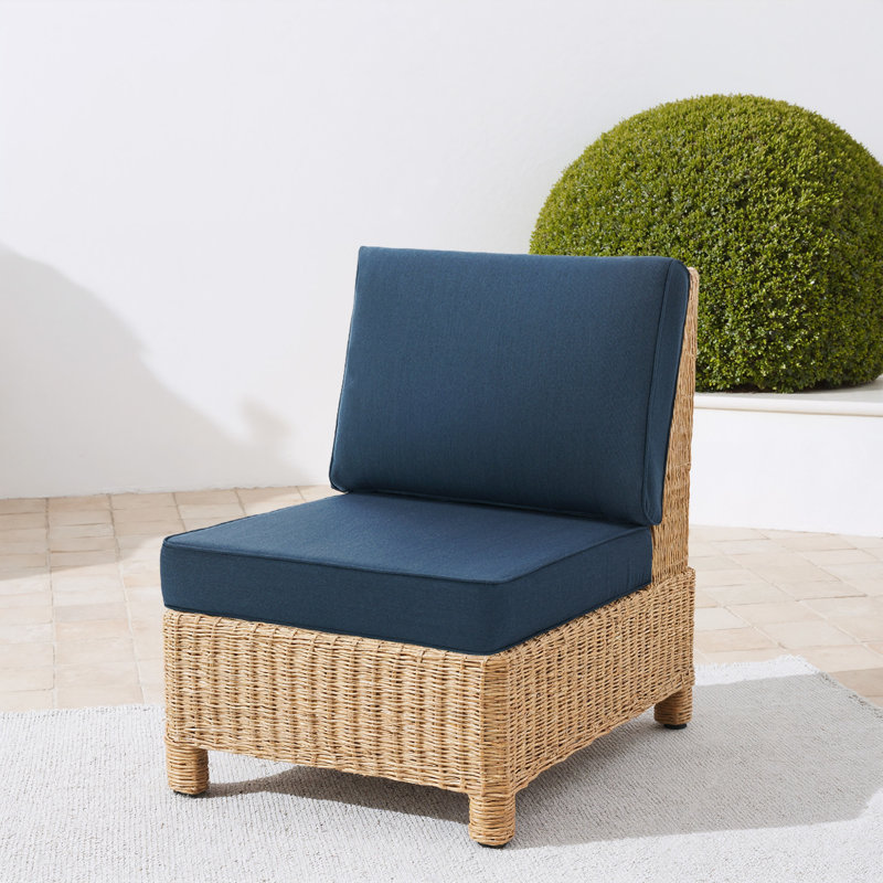 Sunbrella Square Outdoor Seat/Back Cushion for Patio Furniture, Navy