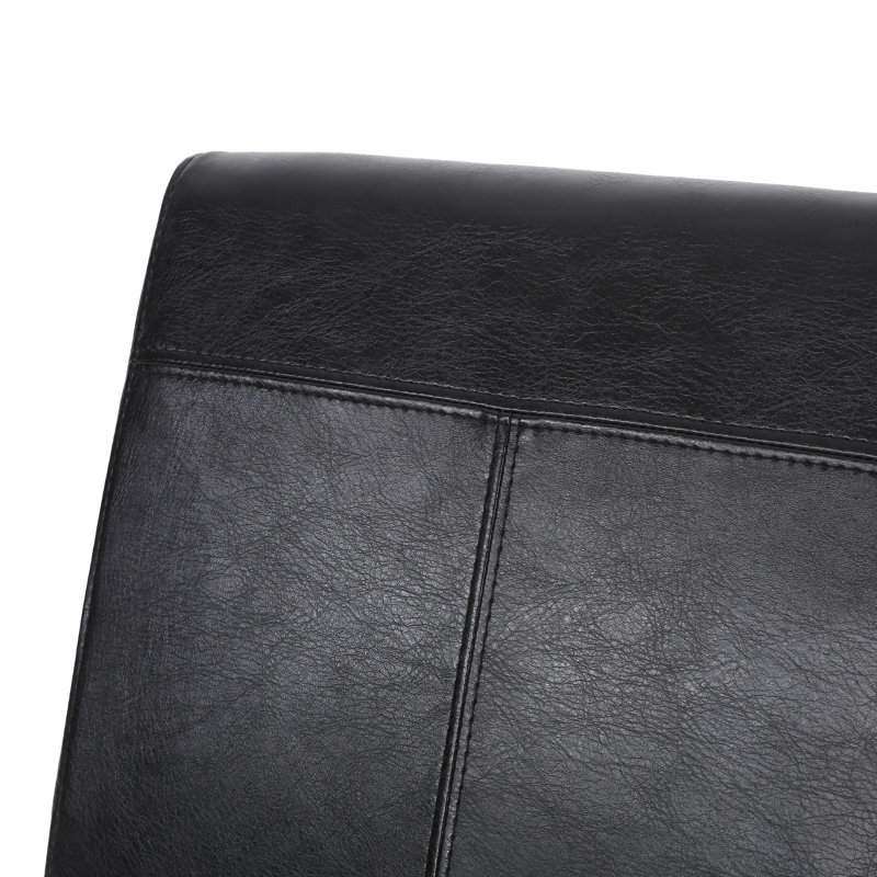 Chaises de salle à manger confortables en cuir PU noir, style moderne pour un usage domestique
