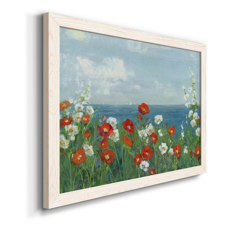 «Through the Flowers», peinture sur toile encadrée, Toile blanche encadrée, H 31,5 po x l 23,5 po x P 1,5 po
