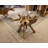 Glass Top Solid Wood Base Dining Table