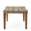 Extérieur fabriqué à la main avec accents et sièges en bois, abat-jour gris naturel, profondeur de 28 po, largeur de 20 po, hauteur de 15,5 po avec structure, couleur, profond, large, haut