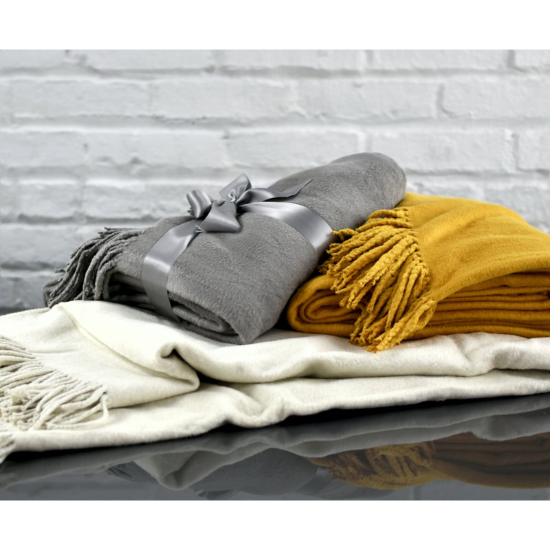 Hand Woven Throw Blanket, Off White
