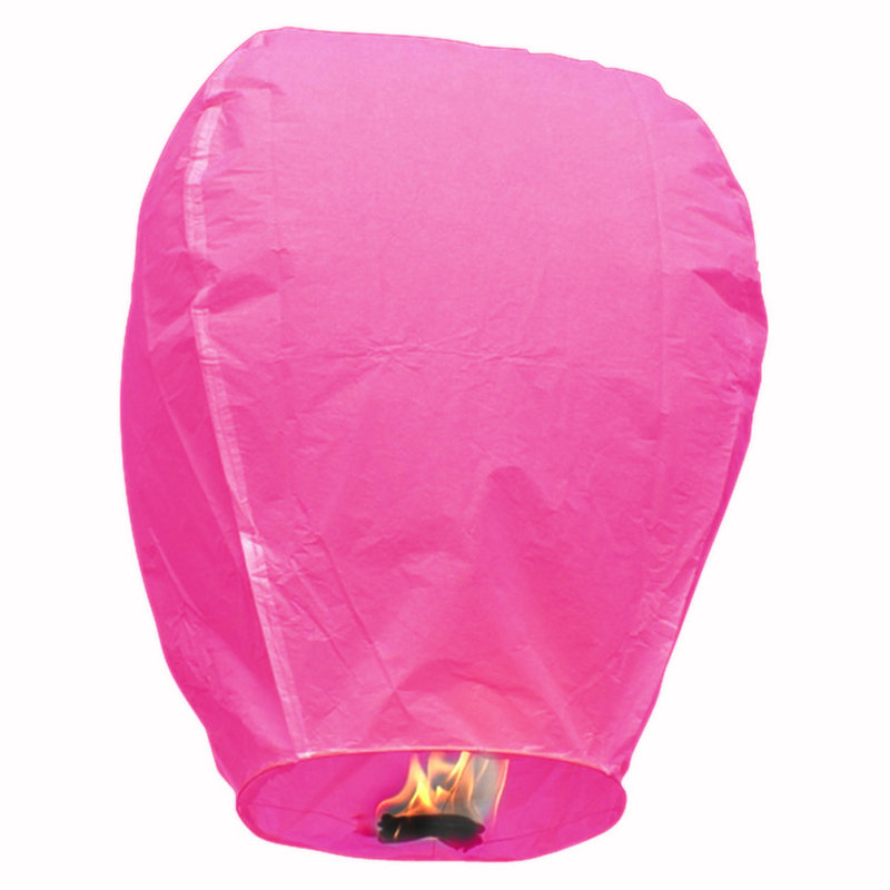 Lanterne de bougie chinoise de vœux de papier Sky, Rose vif