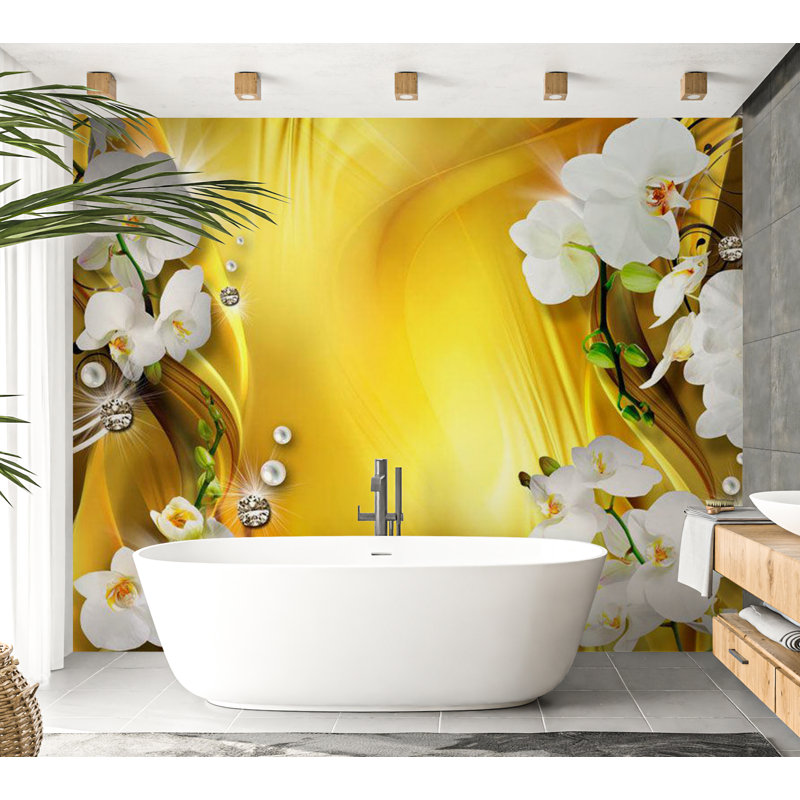Kaleisha Floral Wall Mural, 110" L x 157" W, Unpasted
