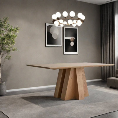 Simple ash wood dining table