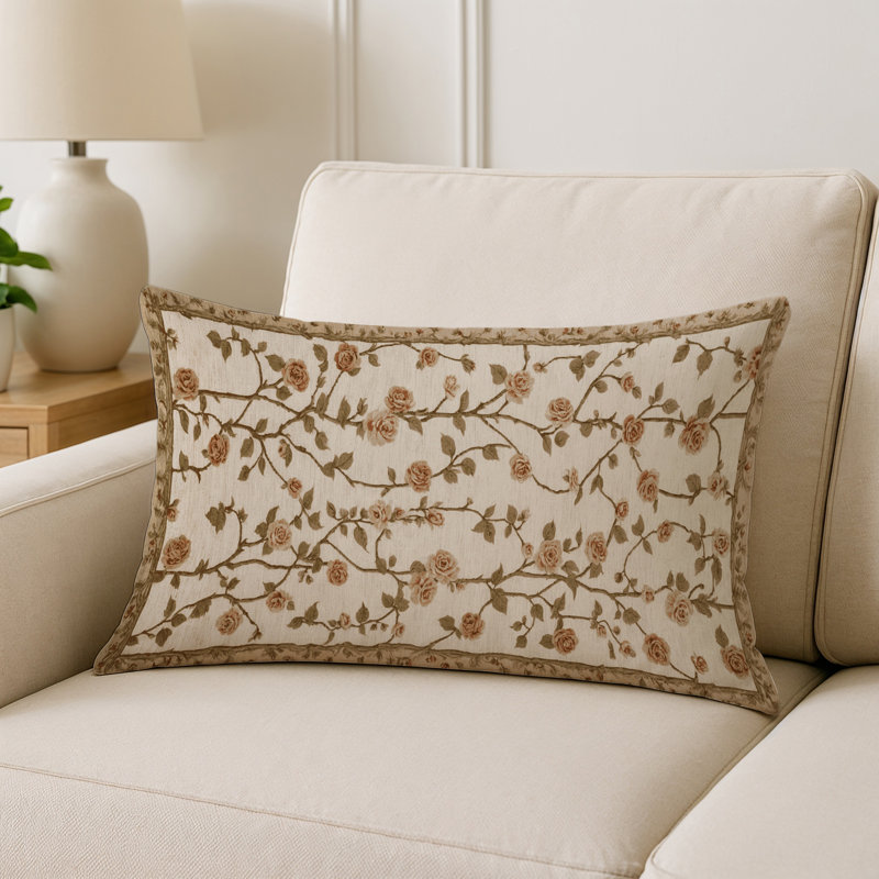 Coussin d'intérieur et d'extérieur, Blanc plage floral, Rectangulaire H 25 po x l 18 po