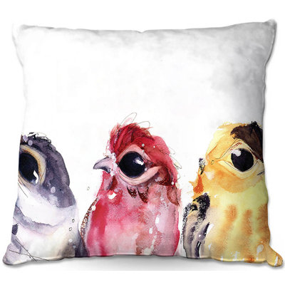 Couch Three Little Birds Throw Pillow