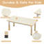 Ensemble de table et 4 chaises pour enfants, hauteur réglable, pour les enfants de 2 à 10 ans. Plateau de bureau de style graffiti, pieds antidérapants. Parfait pour la garderie, l'école ou la maison. Beige.