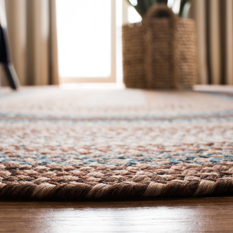 Tapis performance géométrique tissé à la main et lavable à la machine Liptak, Ovale 6 pi x 8 pi