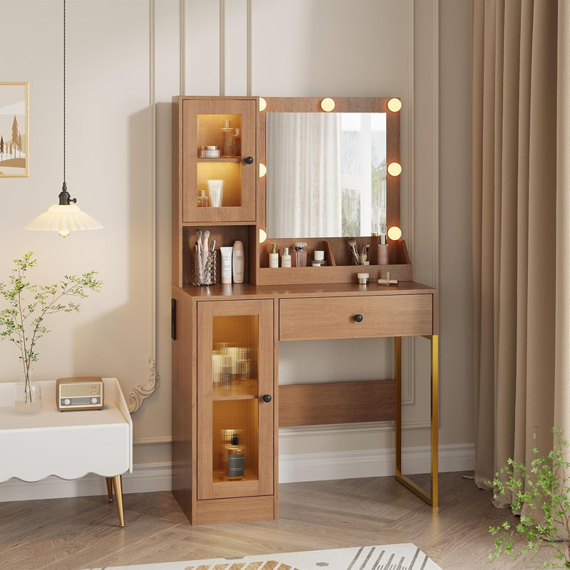 Meuble-lavabo moderne avec miroir et lumières DEL réglables