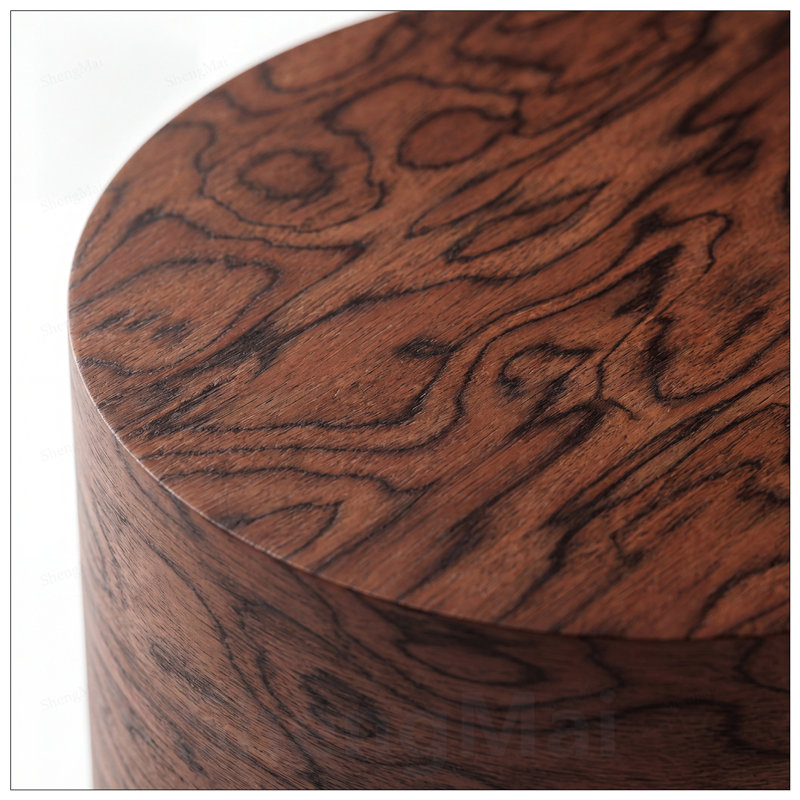 Ensemble de 2 tables basses gigognes rondes, table d'appoint en forme de souche d'arbre, sans assemblage, table d'appoint rustique à grain de tourbillon pour le salon, décor de maison de campagne moderne Wabi-Sabi