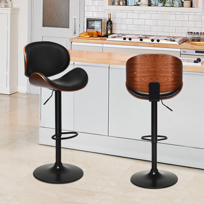 Chubbuck Swivel Upholstered Adjustable Height Counter Stool with Metal Frame