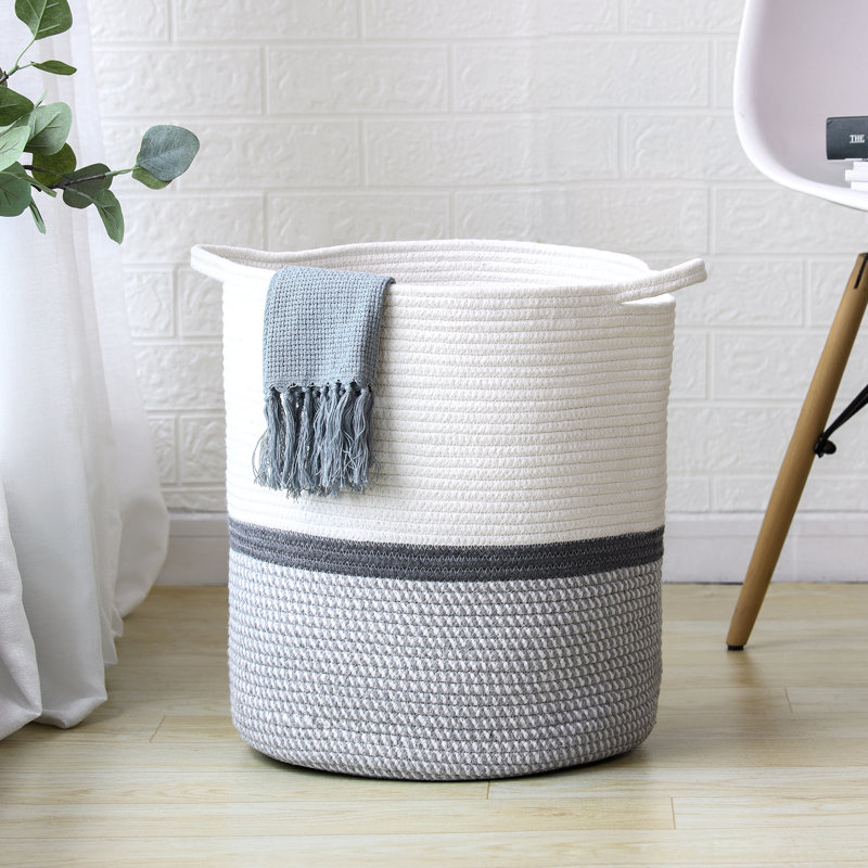 Panier décoratif en tissu, Gris