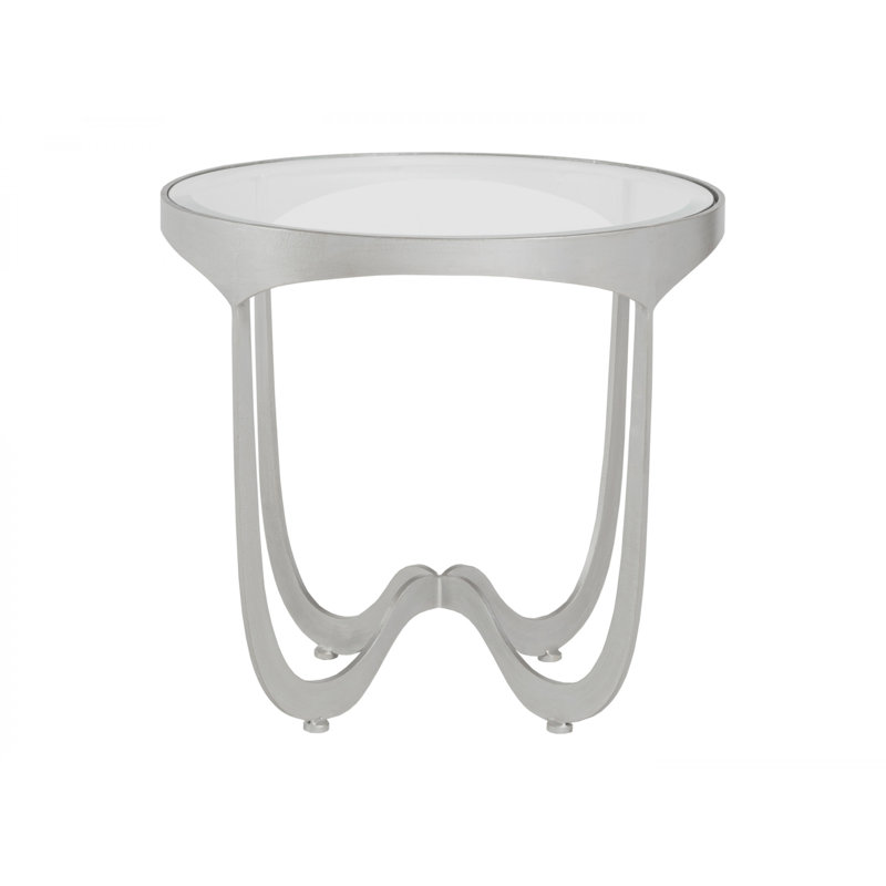 Table de bout ronde en métal Sophie, Argento
