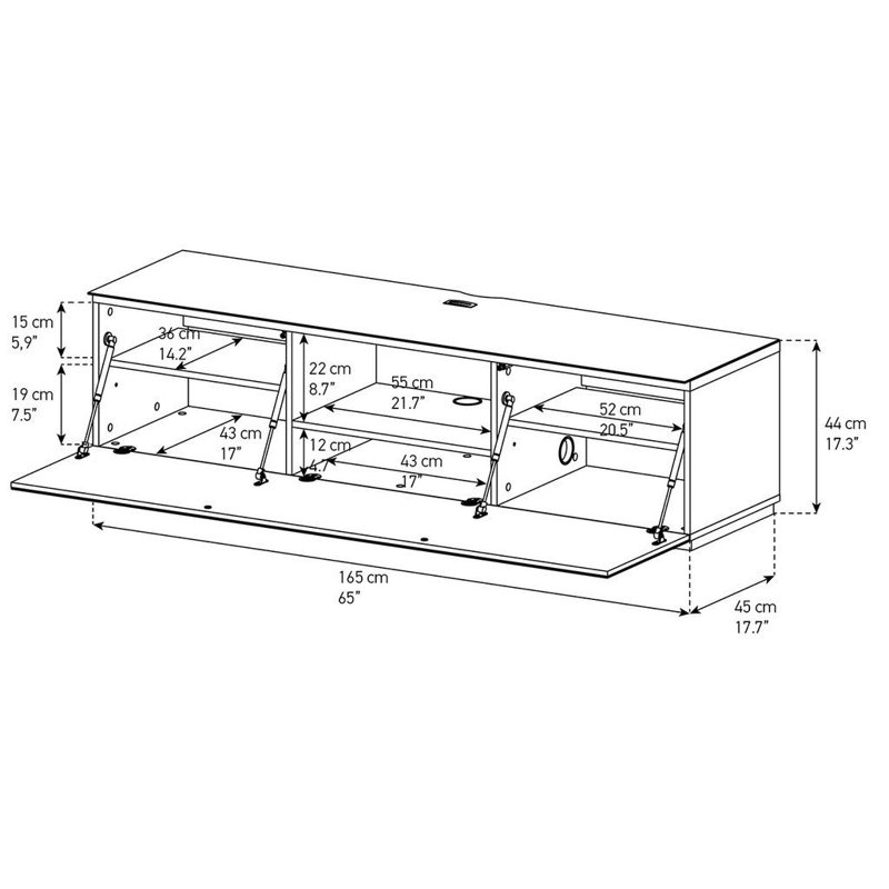 Mochun TV Stand for TVs up to 78", White/White
